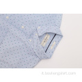 Camicia blu navy a maniche lunghe dal design formale